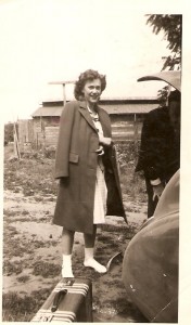 Mom, heading to California, c. 1944